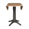 International Concepts Round Round 42 in. Top Dual Drop Leaf Counter Height Pedestal Dining Table in Hickory/Washed Coal K45-42DPT-27B-6B - alternate 3